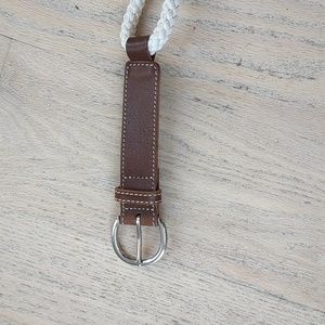 Leather and Cotton Rope Belt